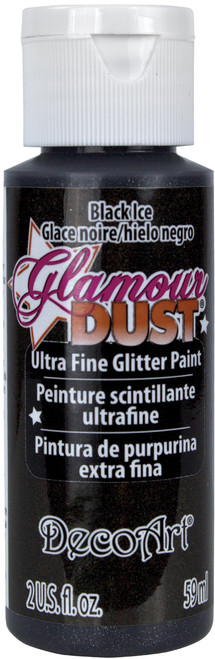 DecoArt Glamour Dust Glitter Paint 2oz-Black Ice DGD-21 - 766218060525