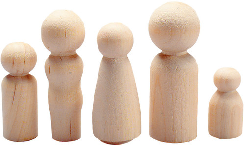 Hygloss Wood People 40/Pkg-Assorted Shapes & Sizes H9560