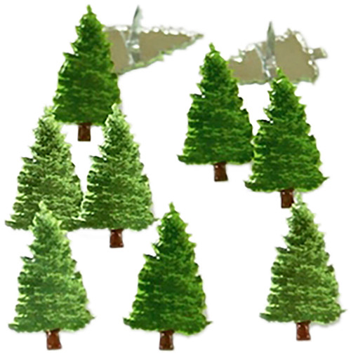 Eyelet Outlet Shape Brads 12/Pkg-Pine Tree - QBRD2-110