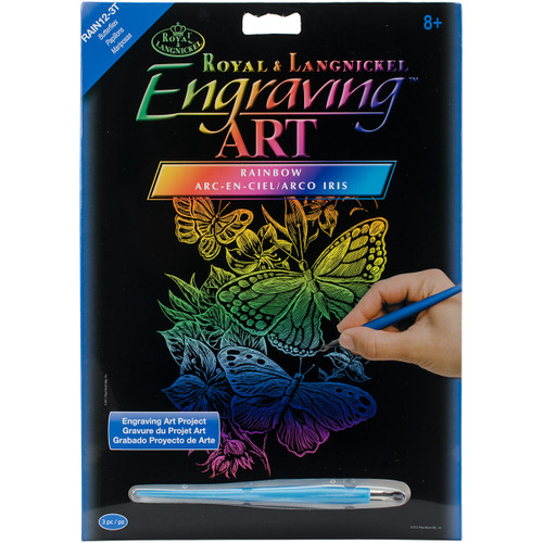 Royal & Langnickel(R) Rainbow Foil Engraving Art Kit 8"X10"-Butterflies - RAINFL-12 - 090672036759