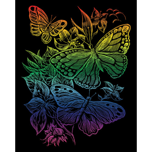Royal & Langnickel(R) Rainbow Foil Engraving Art Kit 8"X10"-Butterflies - RAINFL-12