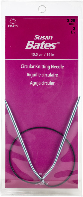Susan Bates Silvalume Circular Knitting Needles 16"-Size 3/3.25mm - 119163 - 077216005037