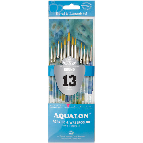 Royal & Langnickel(R) Aqualon Value Pack Brush Set-Round 13/Pkg RAQUA304 - 090672050519