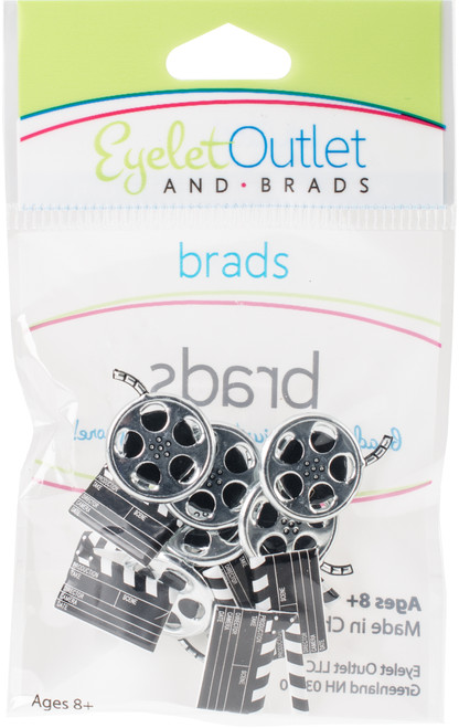 Eyelet Outlet Shape Brads 12/Pkg-Movie - QBRD2-199 - 810787024942