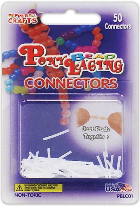 Pepperell Pony Bead Lacing Connectors 50/Pkg- - PBLCO1 - 725879220501