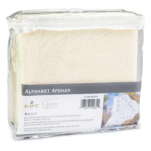 Charles Craft Alphabet Afghan 18 Count 54"X60"-Ecru - AF7010-2724
