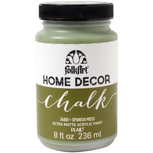 FolkArt Home Decor Chalk Paint 8oz-Spanish Moss - HDCHALK-34801 - 028995348013