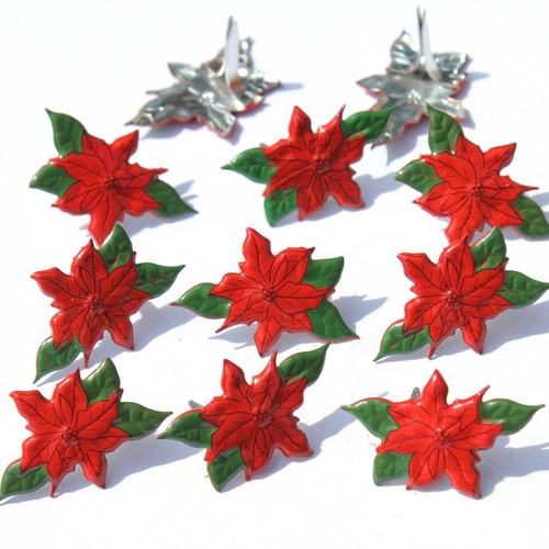 Eyelet Outlet Shape Brads 12/Pkg-Poinsettia QBRD2-288