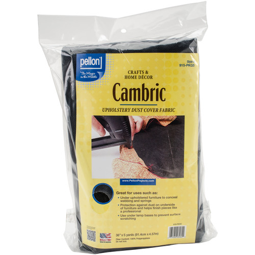 Pellon Cambric Fabric For Upholstery-Black 36"X5yd - 915PKG - 075269030600