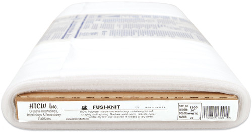 HTC Fusi-Knit Fusible Tricot Interfacing-White 20"X30yd 1300-W