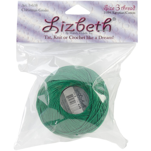 Handy Hands Lizbeth Cordonnet Cotton Size 3-Christmas Green - HH03-638 - 769826036388