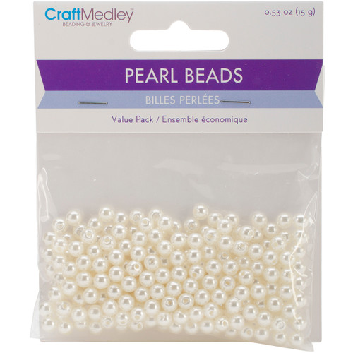 Craft Medley Pearl Beads Value Pack-5mm Ivory 265/Pkg - BD408-C - 775749188318