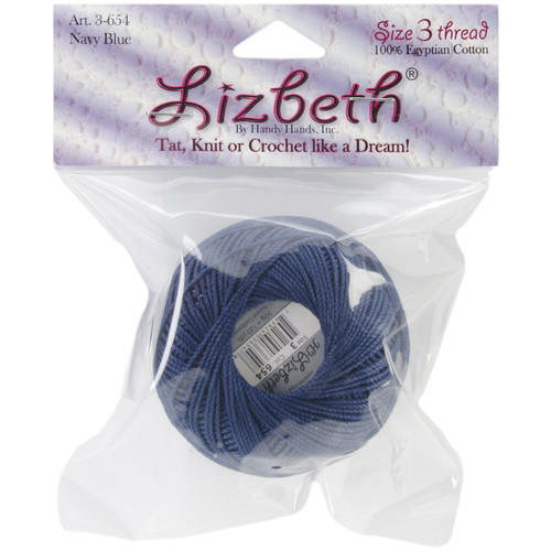 Handy Hands Lizbeth Cordonnet Cotton Size 3-Navy Blue HH03-654 - 769826036548