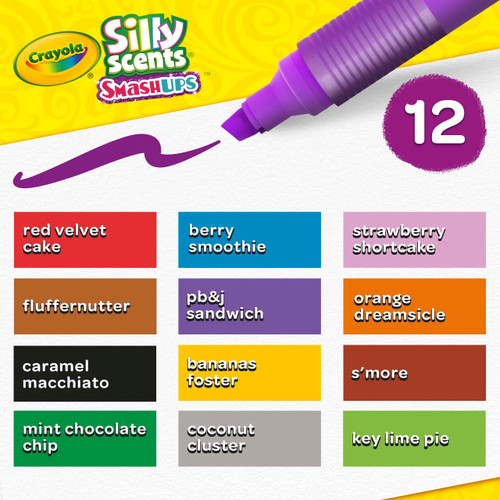 Crayola Silly Scents Chisel Tip Washable Markers 12/Pkg-Assorted Colors - 58-8199