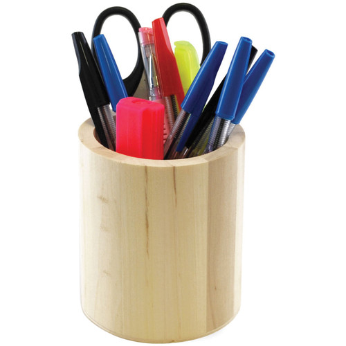 Multicraft Wooden Pen & Pencil Tub 3.5"-Round WS300-A