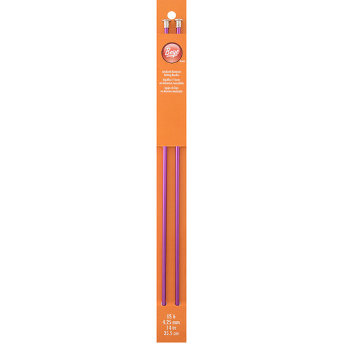 Boye Single Point Aluminum Knitting Needles 14"-Size 6/4mm - 6328006 - 610828000108