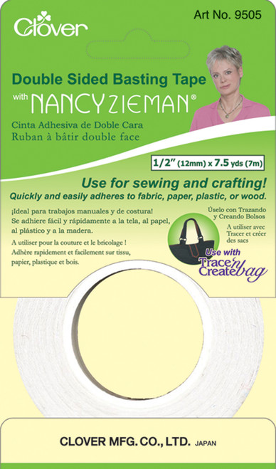 Clover Double-Sided Basting Tape W/Nancy Zieman-.5"X7.5yd - 9505 - 051221530159
