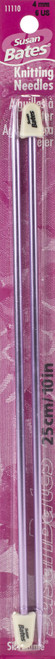 Susan Bates Silvalume Single Point Knitting Needles 10"-Size 6/4mm - 111106 - 077216001268