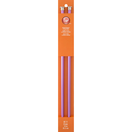Boye Single Point Aluminum Knitting Needles 14"-Size 11/8mm - 6328011 - 070659777110