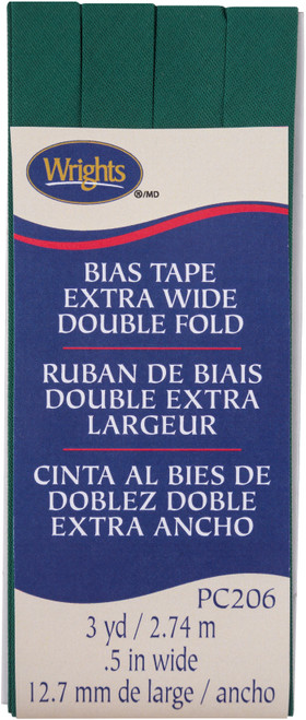 Wrights Double Fold Bias Tape .5"X3yd-Hunter 117-206-925 - 070659924873