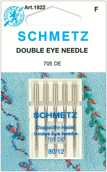 Schmetz Double Eye Machine Needles-Size 12/80 5/Pkg - 1822 - 036346318226 Schmetz Double Eye Machine Needles-Size 12/80 5/Pkg - 1822 - 036346318226
