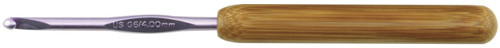 Susan Bates Bamboo Handle/Silvalume Head Crochet Hook 5.5"-Size G6/4mm 13206G6