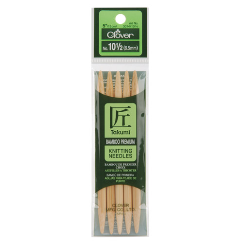 Takumi Bamboo Double Point Knitting Needles 5" 5/Pkg-Size 10.5/6.5mm 3014-105 - 051221221316