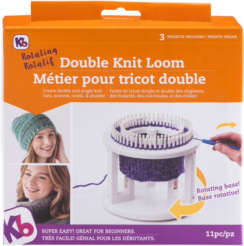 Authentic Knit Board Rotating Dbl Knit Loom 9.5"X10.5"X3.5"- - KB8300 - 890531001832 Authentic Knit Board Rotating Dbl Knit Loom 9.5"X10.5"X3.5"- - KB8300 - 890531001832