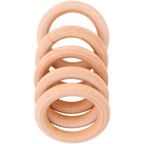 Boye Cabone Rings 2" 5/Pkg-Wood 7538029