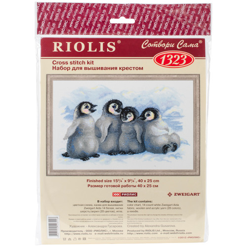 RIOLIS Counted Cross Stitch Kit 15.75"X9.75"-Funny Penguins (14 Count) -R1323 - 4607154526446