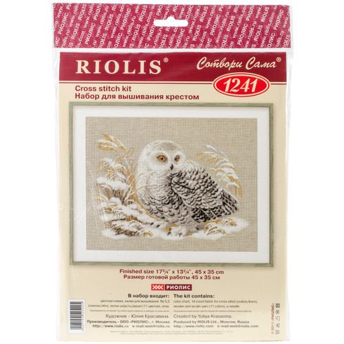 RIOLIS Counted Cross Stitch Kit 17.75"X13.75"-White Owl (14 Count) R1241 - 4607154525425