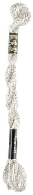 DMC Metallic Pearl Cotton Skein Size 5 27.3yd-Silver - 315 5-5283 - 077540698233