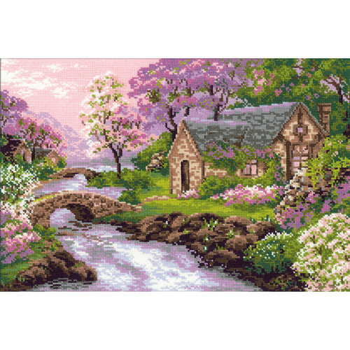 RIOLIS Counted Cross Stitch Kit 15"X10.25"-Spring View (14 Count) R1098