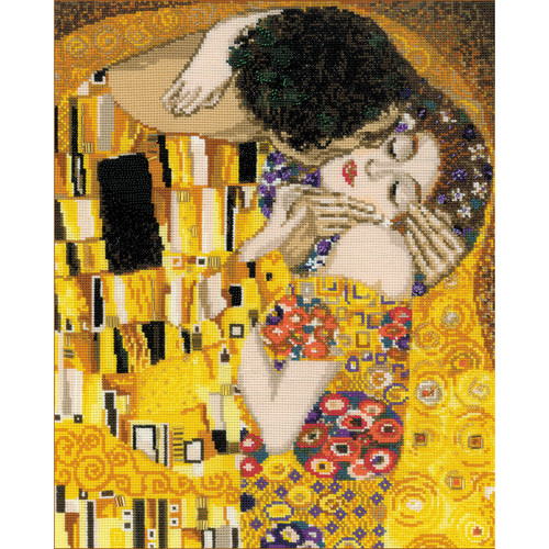 RIOLIS Counted Cross Stitch Kit 11.75"X13.75"-The Kiss/G.Klimt's Painting (14 Count) R1170