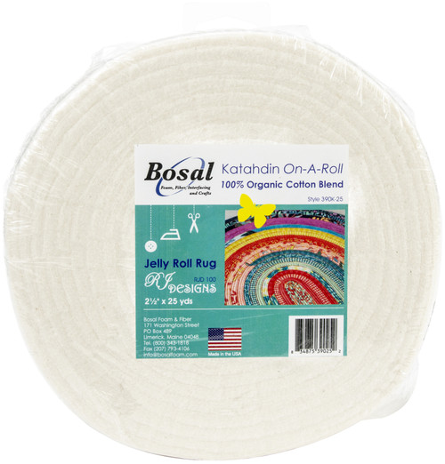 Bosal Katahdin On-A-Roll 100% Organic Cotton Batting-2.5"X25yd - 390K-25 - 834875390252