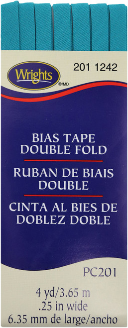 Wrights Double Fold Bias Tape .25"X4yd-Mediterranean - 117-201-1242 - 070659964732