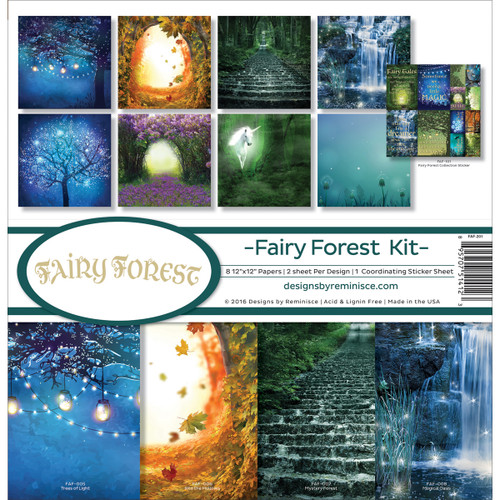 Reminisce Collection Kit 12"X12"-Fairy Forest W/Fireflies & Unicorn - FAF201 - 895707514123