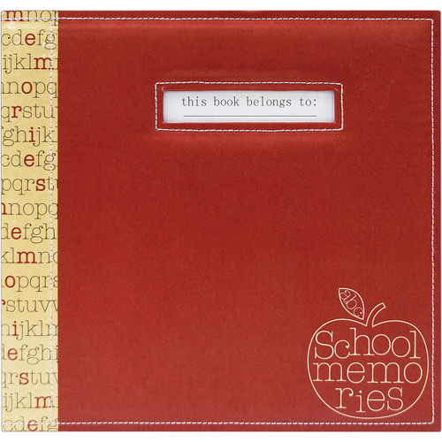 MBI School Memories Post Bound Album W/Name Window 12"X12"-Red Apple 850010 - 046909500104