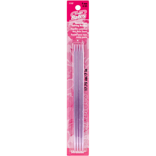 Susan Bates Silvalume Double Point Knitting Needles 7" 4/Pkg-Size 6/4mm - 111076 - 077216001060