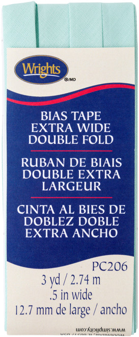 Wrights Double Fold Bias Tape .5"X3yd-Cool Cucumber - 117-206-406 - 070659924941