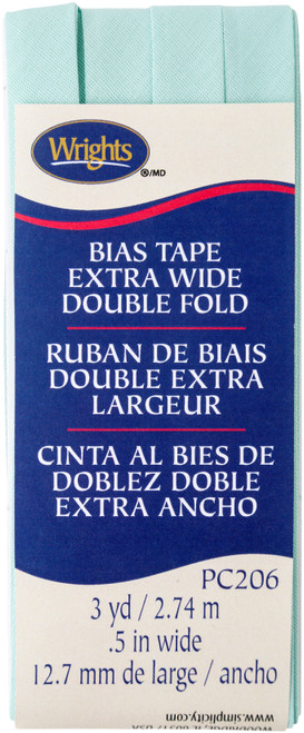 Wrights Double Fold Bias Tape .5"X3yd-Cool Cucumber 117-206-406 - 070659924941