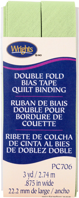 Wrights Double Fold Quilt Binding .875"X3yd-Sage 117-706-528 - 070659924699