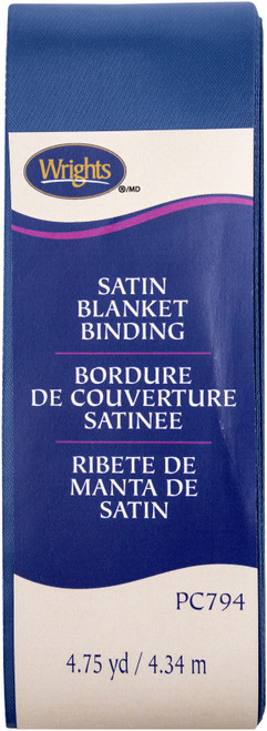 Wrights Single Fold Satin Blanket Binding 2"X4.75yd-Stone Blue 117-794-584 - 070659964992