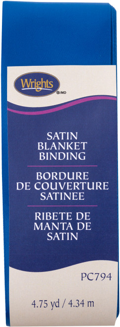 Wrights Single Fold Satin Blanket Binding 2"X4.75yd-Snorkel Blue 117-794-672 - 070659965036
