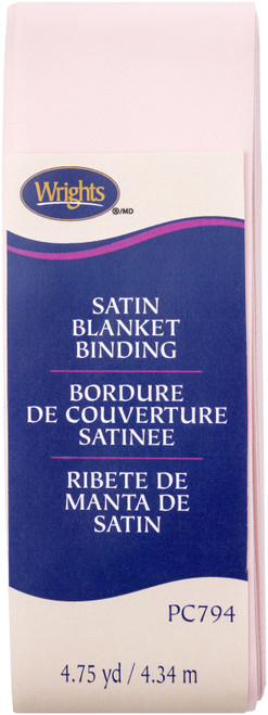 Wrights Single Fold Satin Blanket Binding 2"X4.75yd-Rosewater - 117-794-936 - 070659965012