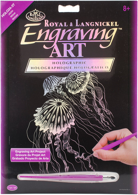Royal & Langnickel(R) Holographic Foil Engraving Kit 8"X10"-Jellyfish - HOLOFL-24 - 090672943934