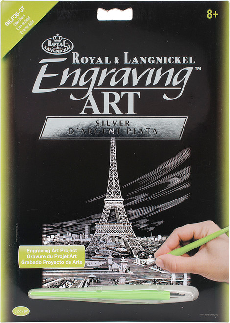 Royal & Langnickel(R) Silver Foil Engraving Art Kit 8"X10"-Eiffel Tower SILVFL-35 - 090672077295