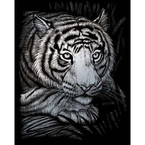 Royal & Langnickel(R) Silver Foil Engraving Art Kit 8"X10"-White Tiger - SILVFL-38