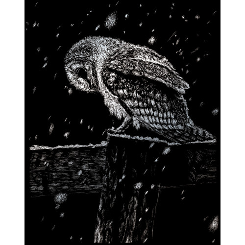 Royal & Langnickel(R) Silver Foil Engraving Art Kit 8"X10"-Snowfall At Night - SILVFL-41