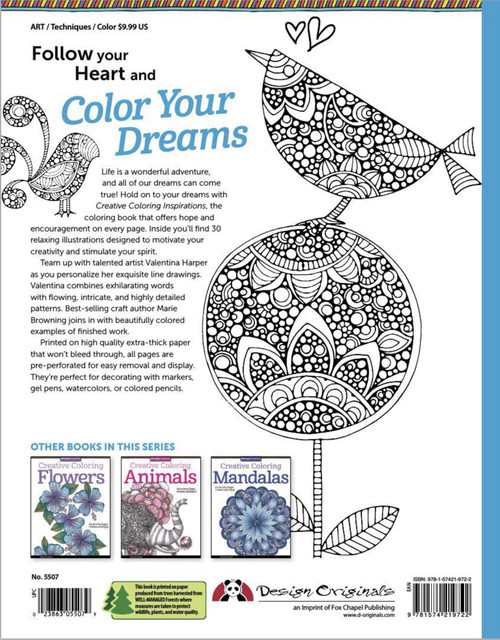 Inspirations Creative Coloring Book-Softcover B4219722